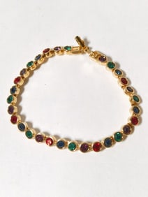 Costume Gold Tone Rhinestone Bracelet