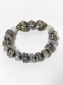 Murano Italy Art Glass Bead Bracelet