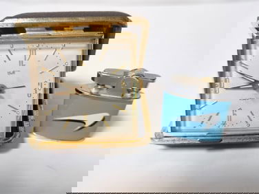 Elgin Folding Travel Alarm Clock and Table Lighter