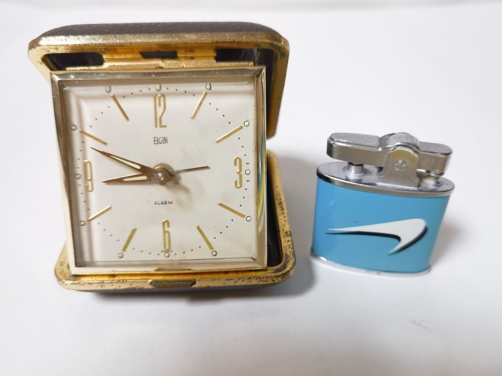 Elgin Folding Travel Alarm Clock and Table Lighter (1 of 3)