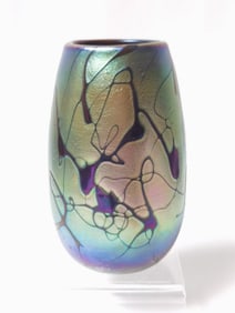 Vintage Iridescent Art Glass Vase