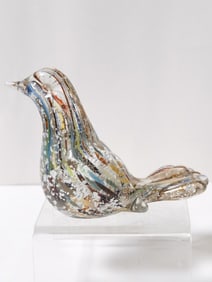 Vintage Murano Italy Glitter Art Glass Bird
