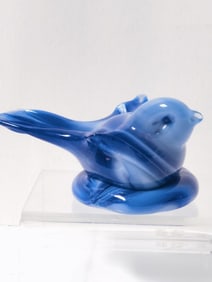 Vintage Murano Italy Blue Art Glass Bird