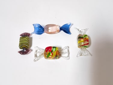 (4) Vintage Murano Italy Art Glass Candies