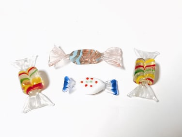 (4) Vintage Murano Italy Art Glass Candies