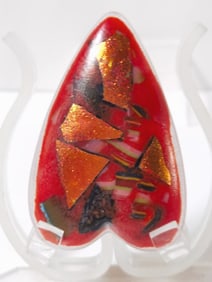 Vintage Iridescent Art Glass Heart Paperweight