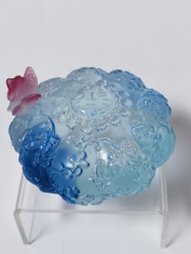 Limited Ed. 2006 Signed Blue Art Glass Paperweight