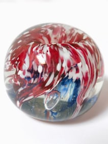 Vintage Murano Italy Art Glass Flower Paperweight