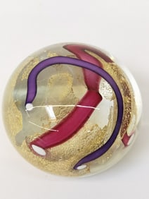 Vintage Murano Italy Glitter Art Glass Paperweight