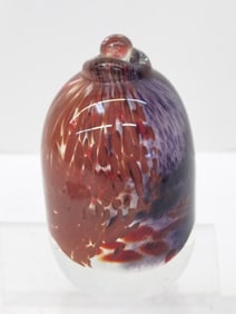 Limited Ed. Signed Splatter Art Glass Perfume Bottle