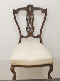 Vintage Hand Crafted Upholstered Low Chair