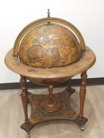Large Vintage Italian Zodiac Globe Bar Cart