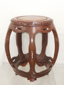 Vintage Chinese Hongmu Carved Garden Seat