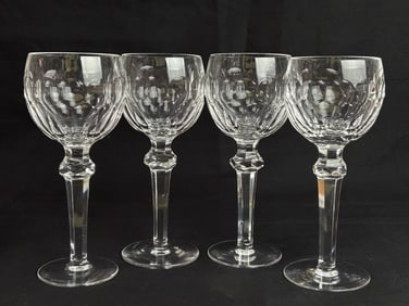 (4) Waterford Crystal Curraghmore (Cut) Hock Wine Glasses