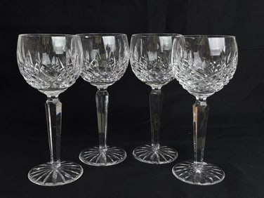 (3) Waterford Crystal Lismore Hock Wine & (1) Waterford