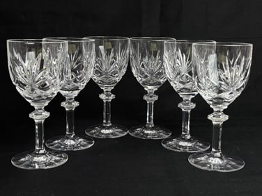(6) Gorham Crystal Crown Point Wine Glasses