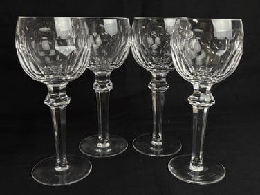 (4) Waterford Crystal Curraghmore (Cut) Hock Wine Glasses