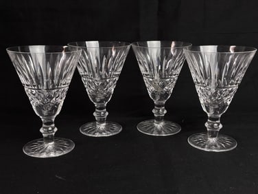 (4) Waterford Crystal Tramore (Cut) Claret Wine Glasses