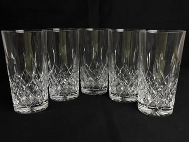 (5) Unmarked Waterford Crystal Lismore High Tumblers