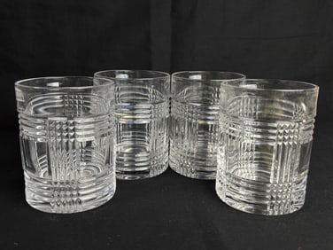 (4) Ralph Lauren Crystal Glen Plaid Old Fashion Glasses