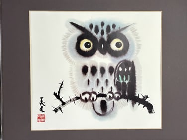 "Mei Lin" Mark Asian Owl Print