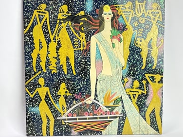 Vintage "Ting Shao Kuang" Kepping Peace Lacquer Painting