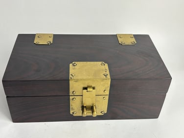 Vintage Chinese Wood Carved Jewelry Box