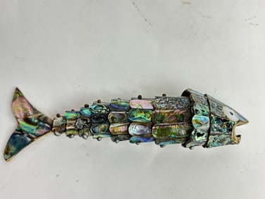 Vintage Los Castillo Style Abalone Shell Fish Bottle Opener