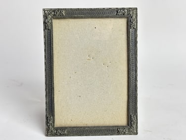 Vintage Pewter Decorated Photo Frame