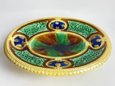 Antique French Majolica Oval Dish