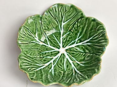 Vintage Bordallo Pinheiro Porcelain Green Cabbage Bowl