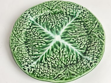 Vintage Porcelain Green Cabbage Plate