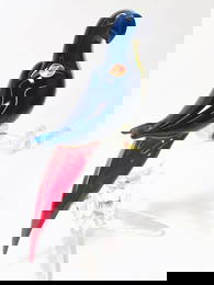 Vintage Murano Italy Yellow/Blue Art Glass Parrot