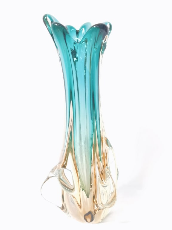 Vintage Murano Italy Sommerso Art Glass Vase (1 of 5)