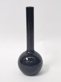 Vintage Two's Company Handblown Black Glass Vase