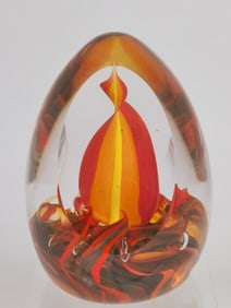 Limited Ed. Caithness Scotland "Element Fire" Glass Paperweight