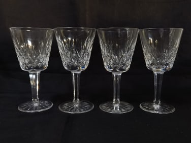 (4) Vintage Waterford Crystal Lismore Wine Glasses
