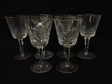 (6) Vintage Waterford Crystal "Lismore" Wine Glass
