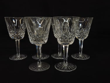(6) Vintage Waterford Crystal "Lismore" Wine Glass
