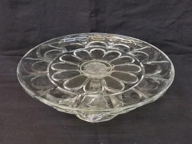 Vintage Clear Glass Cake Stand