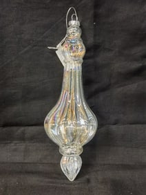 Vintage Iridescent Clear Art Glass Ornament