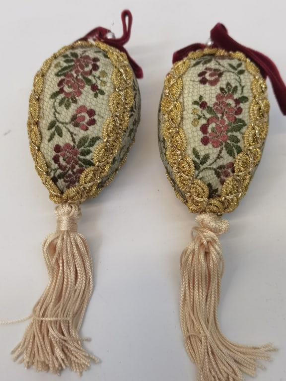 (2) Vintage Embroidered Art Ornaments (1 of 2)