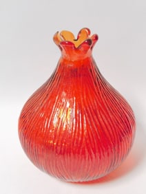 Vintage San Miguel Kirmizi Nar Vazo Glass Vase