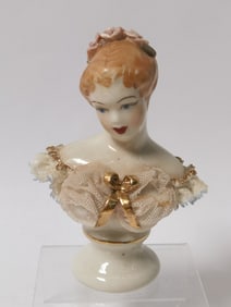 Vintage Dresden Germany Porcelain Lace Lady