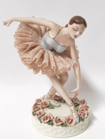 Vintage Dresden Germany Porcelain Lace Dress Balle