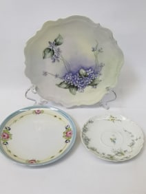 (3) Vintage Nippon and Bavaria Porcelain Plates