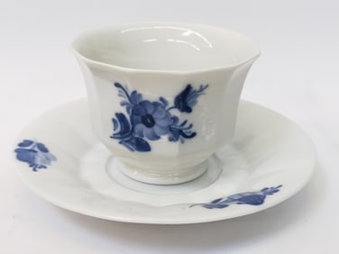 Set of Vintage Royal Copenhagen Blue Flower Tea Cu