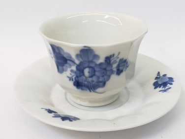 Set of Vintage Royal Copenhagen Blue Flower Tea Cu