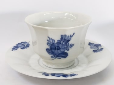 Set of Vintage Royal Copenhagen Blue Flower Tea Cu
