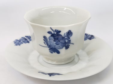 Set of Vintage Royal Copenhagen Blue Flower Tea Cu